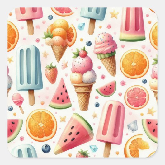 Summer Sweet escape Vierkante Sticker (Voorkant)