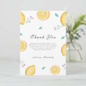 Summer Sweet Lemon Citrus Fruit Baby shower Bedankkaart (Staand voorkant)