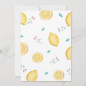 Summer Sweet Lemon Citrus Fruit Baby shower Bedankkaart (Achterkant)
