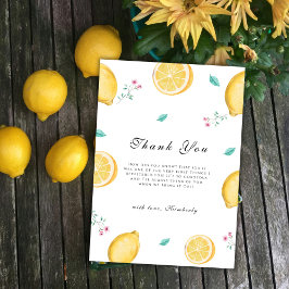 Summer Sweet Lemon Citrus Fruit Baby shower Bedankkaart