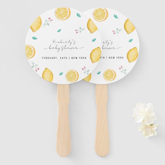 Summer Sweet Lemon Citrus Fruit Baby shower Handwaaier (Voorkant en achterkant)