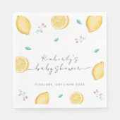 Summer Sweet Lemon Citrus Fruit Baby shower Servet (Voorkant)