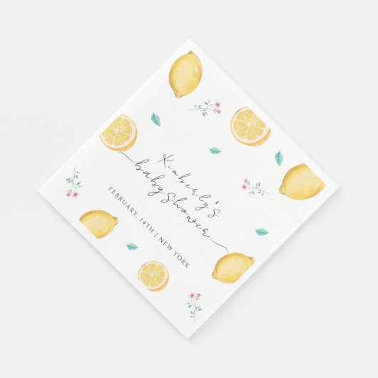 Summer Sweet Lemon Citrus Fruit Baby shower Servet (Hoek)