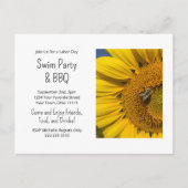 Summer Swim Party Barbecue Sunflower Uitnodiging (Voorkant)