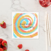 Summer Swirl Tie Dye Abstracte Birthday Party Servet (Insitu)