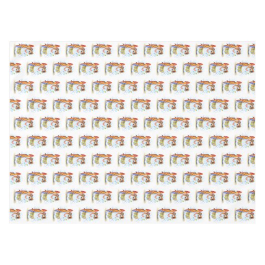 Summer Tablecloth Snowman Surfer Tafelkleed (Voorkant (Horizontaal))