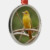 Summer Tanager Metalen Ornament (Rechts)
