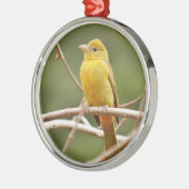 Summer Tanager Metalen Ornament (Links)