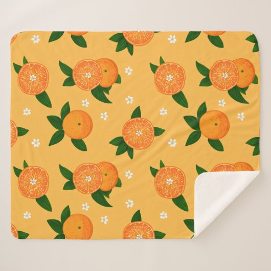Summer Tangerines Sherpa Deken (Voorkant (horizontaal))