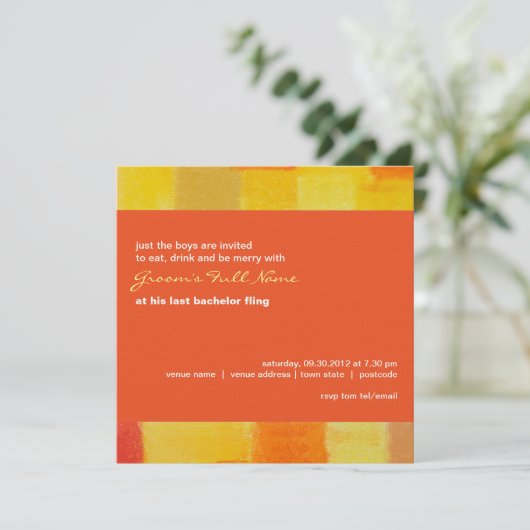 Summer tango Bachelor Party Invitation Kaart (Staand voorkant)