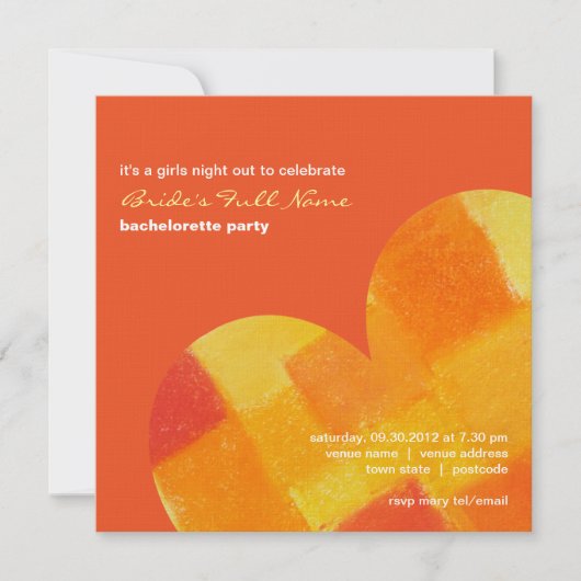 Summer tango Bachelorette Party Invitation Kaart (Voorkant)