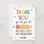 Summer Teacher Appreciation Bedankt (Voorkant)