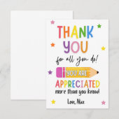 Summer Teacher Appreciation Bedankt (Voorkant / Achterkant)