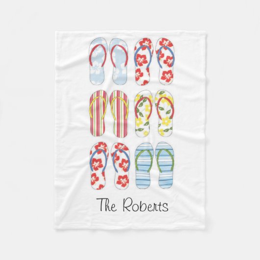 Summer Teenslippers Blanket Fleece Deken (Voorkant)