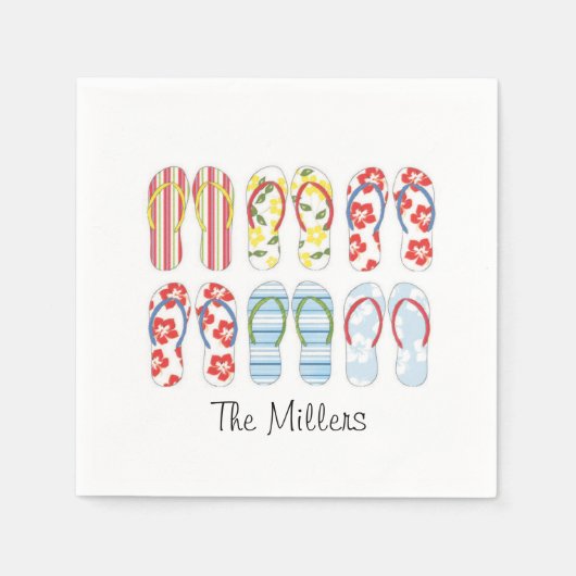 Summer Teenslippers Napkins Servetten (Voorkant)