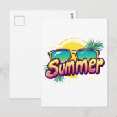 Summer Text - Colorful Summer Sunglasses Briefkaart (Voorkant / Achterkant)