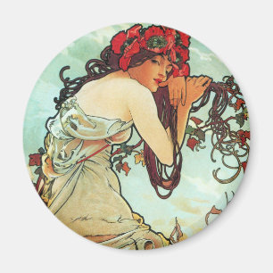 Summer, The Seasons, Mucha Magneet