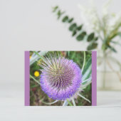 Summer Thistle Flower Briefkaart (Staand voorkant)
