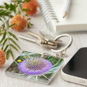 Summer Thistle Flower Sleutelhanger (Voorkant Rechts)