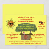 Summer Tiki Hut Beach Cocktail Engagement Party Kaart (Voorkant / Achterkant)