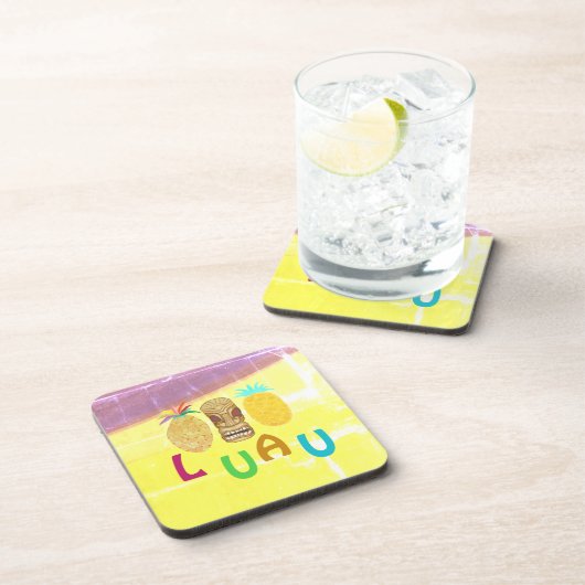 Summer Tiki Pineapple Luau Bier Onderzetter (Rechterzijde)