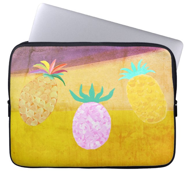 Summer Tiki Pineapple Luau Laptop Sleeve (Voorkant)
