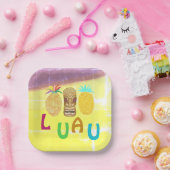 Summer Tiki Pineapple Luau Papieren Bordje (Feest)