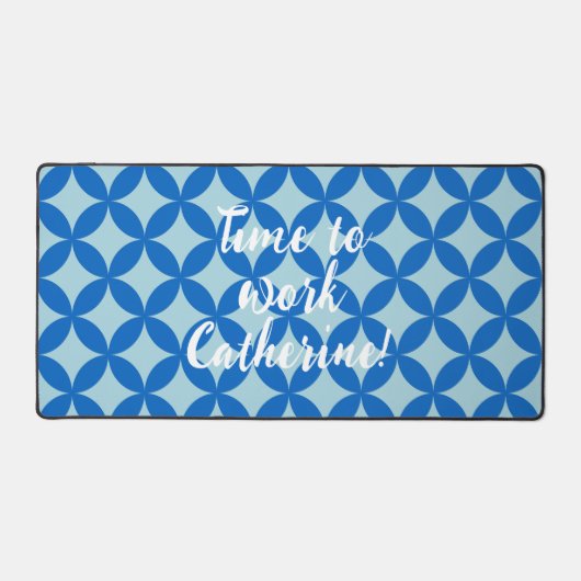 Summer tile with azure circles on baby blue bureaumat (Voorkant)