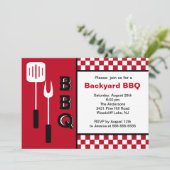 Summer Time Backyard BBQ Uitnodiging (Staand voorkant)