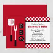 Summer Time Backyard BBQ Uitnodiging (Voorkant / Achterkant)