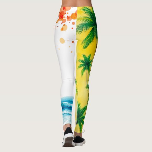 “Summer Time” beach design Leggings (Achterkant)