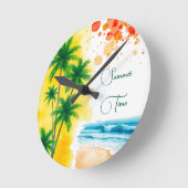 “Summer Time” beach design Round Clock Ronde Klok (Hoek)