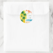 “Summer Time” beach design Round Clock Ronde Sticker (Tas)