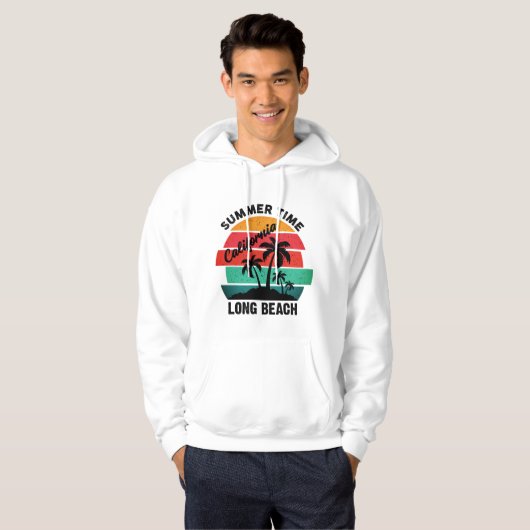 Summer Time California Long Beach Hoodie (Voorkant volledig)