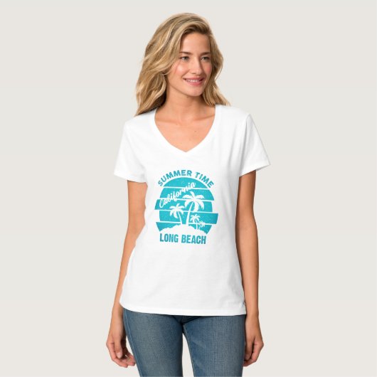 Summer Time California Long Beach T-shirt (Voorkant volledig)