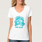 Summer Time California Long Beach T-shirt (Voorkant)