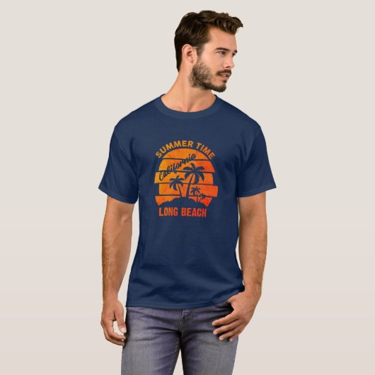 Summer Time California Long Beach T-Shirt (Voorkant volledig)