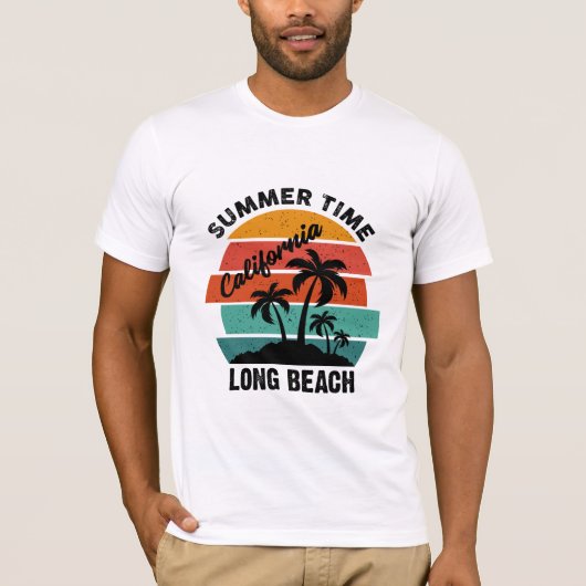 Summer Time California Long Beach T-shirt (Voorkant)