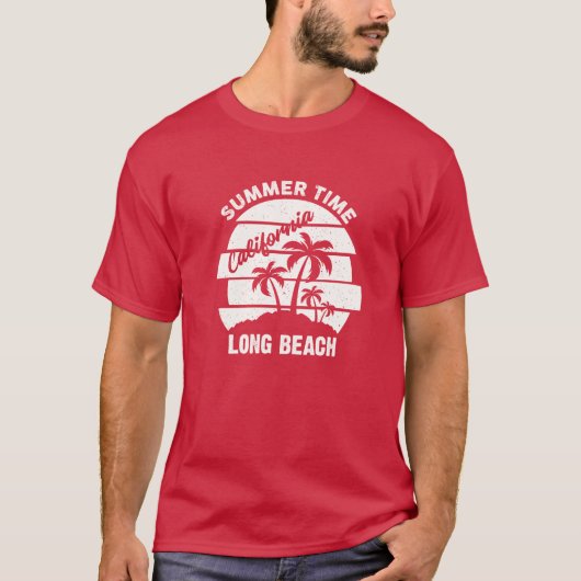 Summer Time California Long Beach T-Shirt (Voorkant)