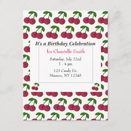 Summer Time Cherries Birthday Kaart