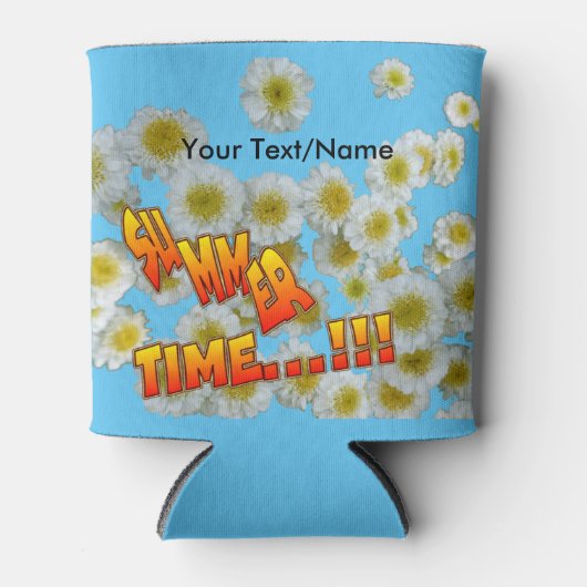Summer Time Cust. Koelbox tekstbloemen Blikjeskoeler (Voorkant)