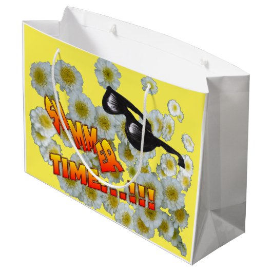Summer Time Flowers  Gift Bag Large Cadeautasje (Achterkant Gekanteld)