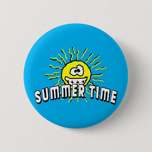 Summer Time - Happy Sun Ronde Button 5,7 Cm (Voorkant)