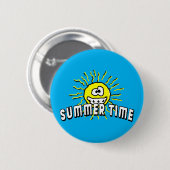 Summer Time - Happy Sun Ronde Button 5,7 Cm (Voorkant /achterkant)