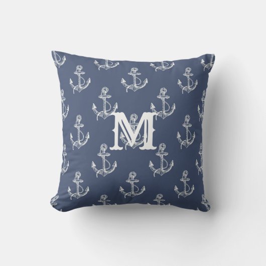 Summer Time Monogrammed Ocean Kussen (Voorkant)