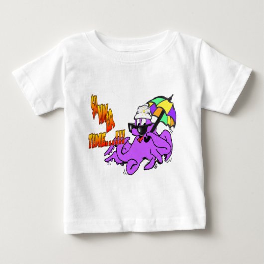Summer Time Octopus Toddler Ruffle T-shirt (Voorkant)
