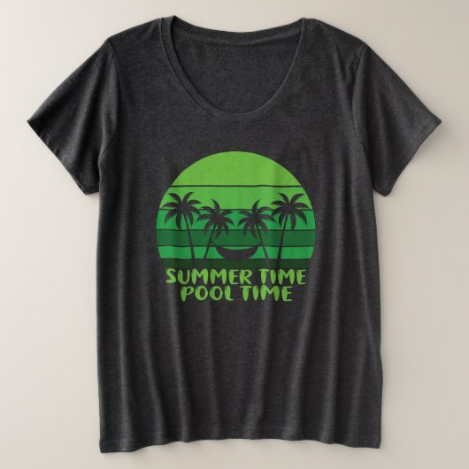 SUMMER TIME POOLTIJD. GROTE MAAT T-SHIRT (Design voorkant)