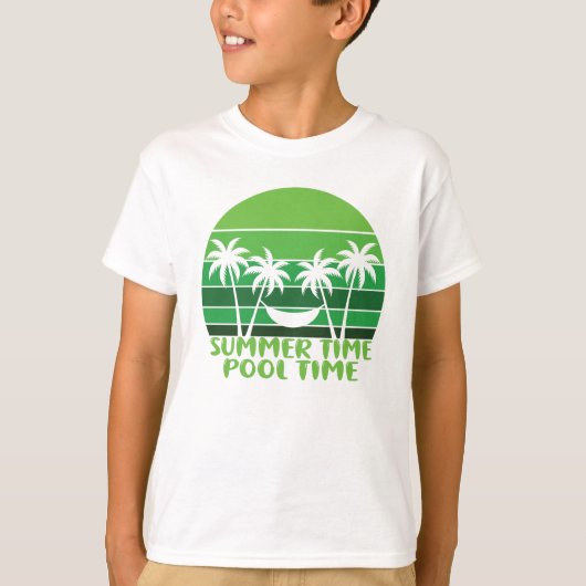 SUMMER TIME POOLTIJD. T-SHIRT (Voorkant)