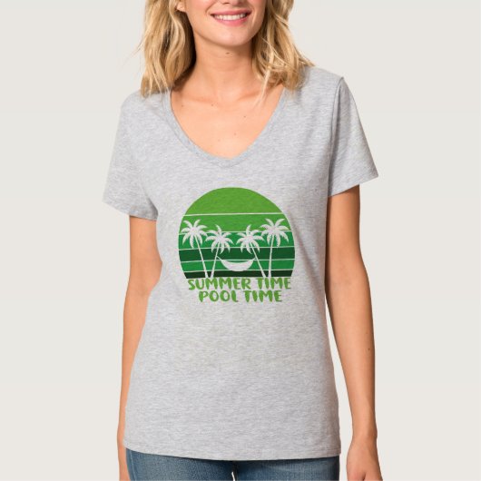 SUMMER TIME POOLTIJD. T-SHIRT (Voorkant)