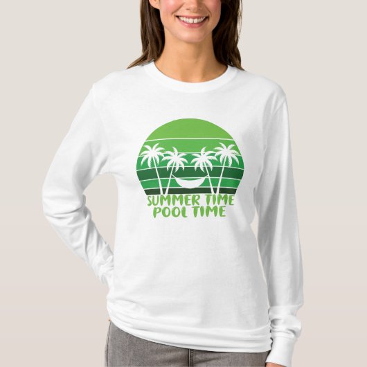 SUMMER TIME POOLTIJD. T-SHIRT (Voorkant)